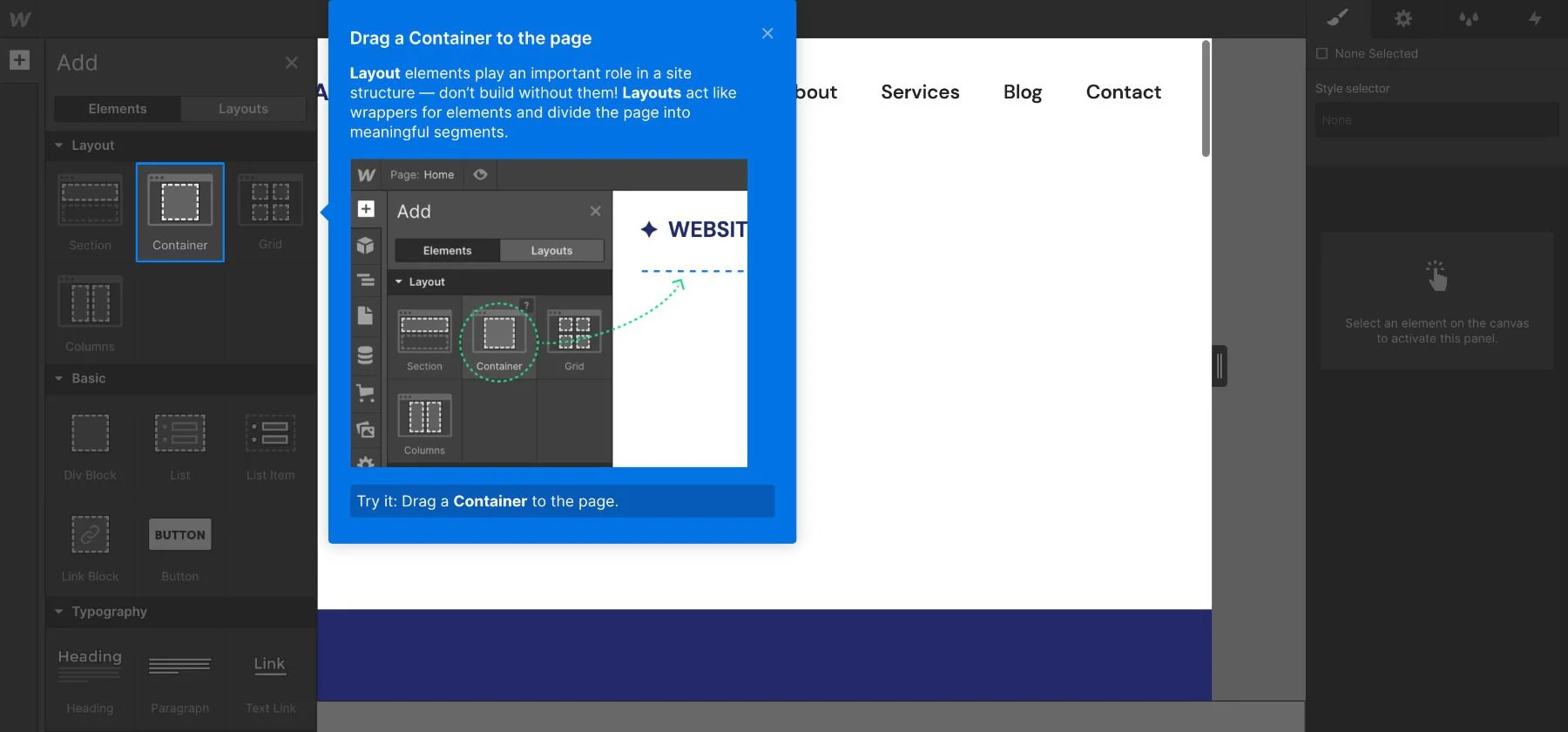 webflow customization page